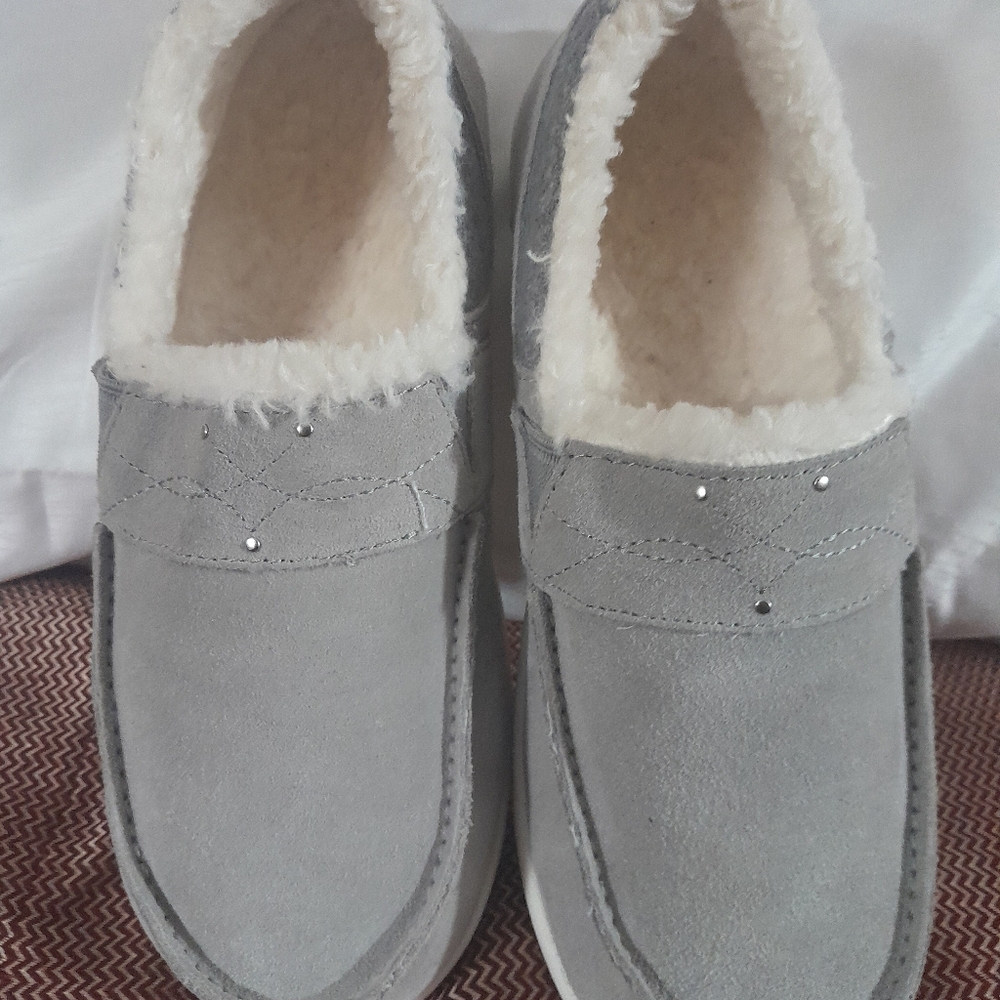 Spenco Gray Suede Slip-On Shoes